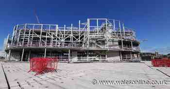 First look inside Swansea's new indoor arena as steel structure is completed