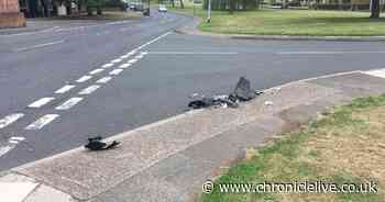 Police search after biker left with serious injuries