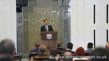 Syria’s Assad halts speech and complains of drop in blood pressure