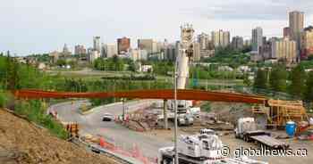 Connors Road footbridge replaced, old bridge to be repurposed in south Edmonton - Global News