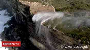 Stunning 'reverse waterfall' filmed near Sydney