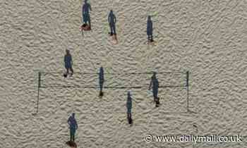 Bizarre optical illusion makes people look like shadows on sand
