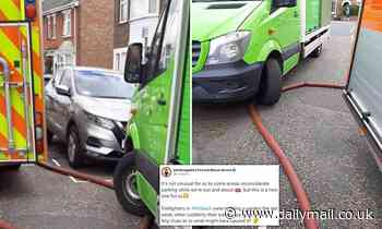 Asda driver 'parks on firefighters' hose, cutting off water supply'