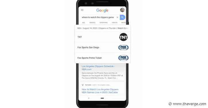 Google will show where to watch NBA or MLB games right in search