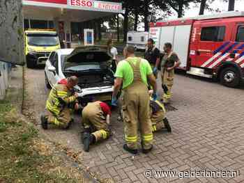 Duif zit klemvast in grill van auto na aanrijding: brandweer redt gewonde vogel