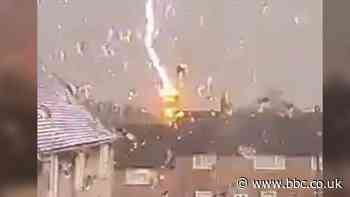 Wales weather: Lightning strikes house and homes flooded