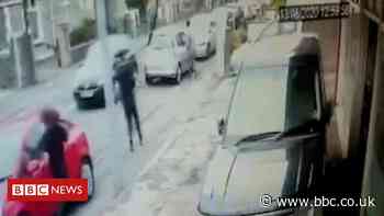 Penarth shooting: CCTV footage before armed police arrive