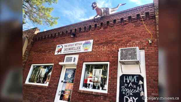 Dino Bucks encouraging mask wearing in Drumheller