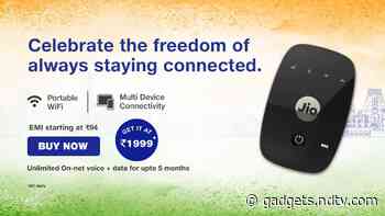 Jio Offers 5 Months of Free Data, Calls With JioFi For Independence Day