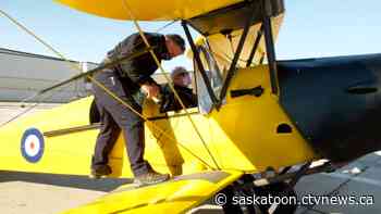 'She wanted a little excitement': Saskatoon woman takes to sky in WWII-era biplane to mark her 90th