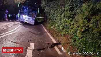 Burst water main causes damage to Sidcot A38