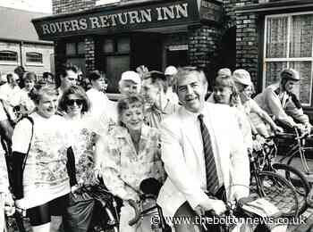 Cyclists rode along Coronation Street with Derek and Mavis - The Bolton News