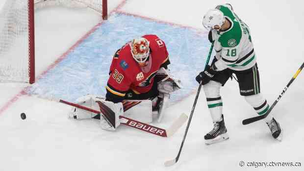 Cam Talbot gets shutout as Calgary Flames beat Dallas Stars 2-0 in NHL playoffs