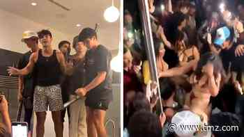 TikTok's Bryce Hall Hosts Massive Party in L.A., Real & Fake Cops Show
