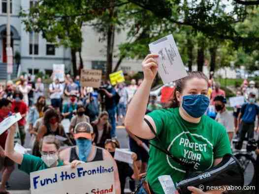 'Traitor': Protesters gather at home of USPS chief demanding his resignation after sweeping cuts ahead of election