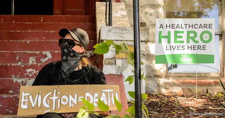 Protesters rally against so-called mass evictions outside Salt Lake City apartments