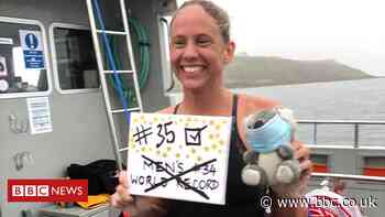 Chloe McCardel: Swimmer beats men's Channel record and quarantine