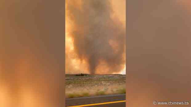Rare fire tornado is spotted near blaze in California