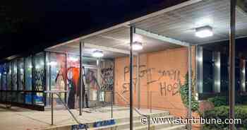Minneapolis police 5th Precinct HQ hit with rocks, graffiti