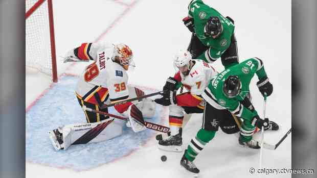 Flames lose in overtime as Talbot faces 62 shot barrage