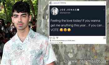 Joe Jonas urges his fans to celebrate his birthday by voting in the 2020 presidential election