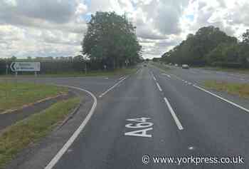 Woman taken to hospital after three vehicles crash on A64