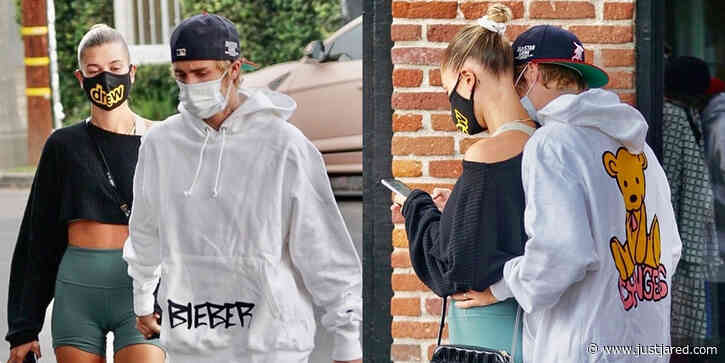 Justin & Hailey Bieber Show Cute PDA While Stepping Out for Breakfast