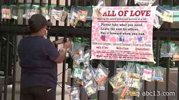 'Wall of Love' goes up in Houston with free supplies for the homeless - KTRK-TV