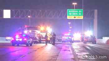 Cargo van driver killed in fiery Houston NW Freeway crash involving cement truck - KTRK-TV