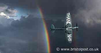 Live: NHS Spitfire flies over Bristol with 'Thank U NHS' written over it