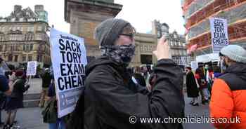 A Level protesters demand Gavin Williamson's resignation at Newcastle rally