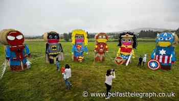 Hay bale superheroes pay tribute to NHS workers during pandemic