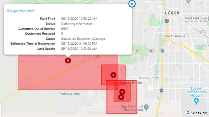 Knockdown of four power poles causes brief outage for more than 10,000 Southwest residents