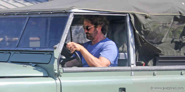 Gerard Butler Takes His Vintage Land Rover for a Ride in Malibu