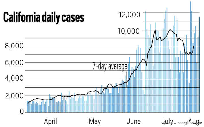 Coronavirus state tracker: 11,502 new cases, 173 new deaths on August 18