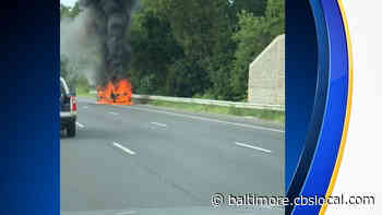 Unattended SUV Caught Fire On Baltimore-Washington Parkway Monday Morning, Police Say - CBS Baltimore