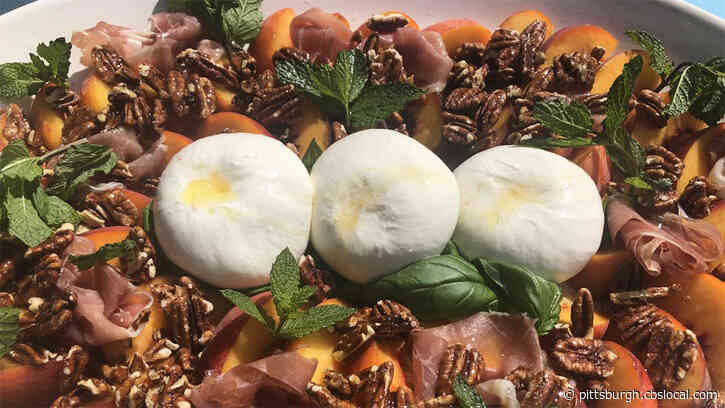 Cooking With Rania: Spicy Peach and Burrata Caprese Salad