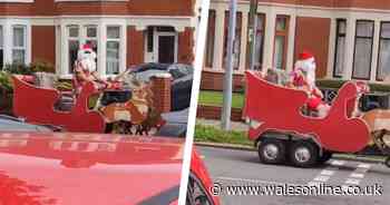 Man dressed as 'santa' traveling around with Christmas music