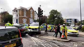 Lee: Officers and pedestrians in hospital after car crash
