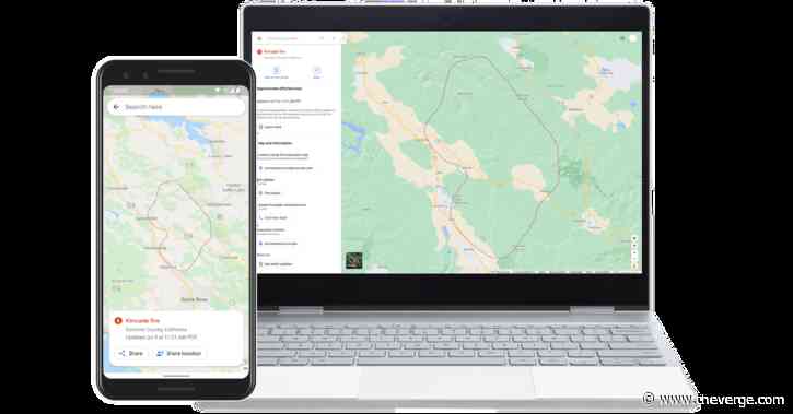 Google Maps will show wildfire boundaries in near real time