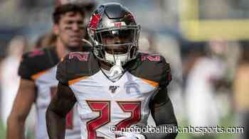 T.J. Logan carted off at Bucs practice