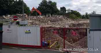 End of an era as iconic structure which loomed over North Wales town is flattened - North Wales Live