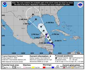 Tropical depression 14 could be a hurricane when it hits Gulf coast