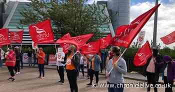 Campaigners protest at Newcastle Airport after easyJet axes 150 North East jobs