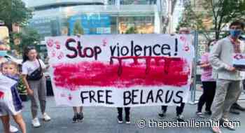 Protestors gather in Toronto to speak out against corruption and violence in Belarus - The Post Millennial