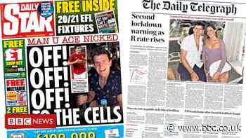 The Papers: 'Man U ace nicked' and second lockdown warning