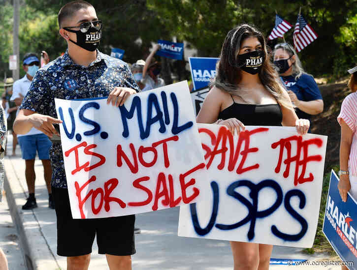 Rallies to support the U.S. Postal Service today in Los Angeles, Orange County