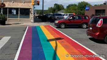 Charges laid after rainbow crosswalk vandalized in Aurora for second time in 24 hours