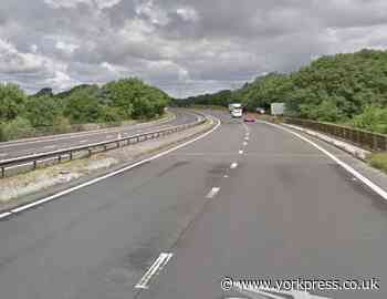 Motorhome turns over on A64 near Malton