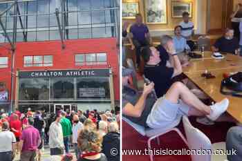 Charlton Athletic fans stage protest inside The Valley